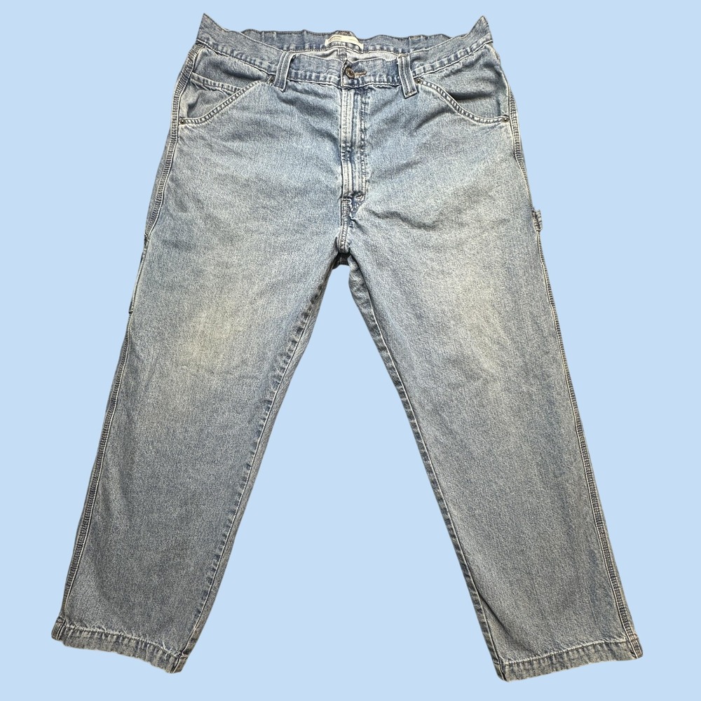 Levi's Signature Jeans Mens 40x30 (38x27) Blue Carpenter Relaxed Fit Workwear